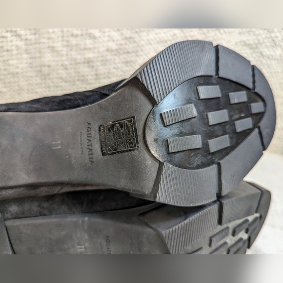 Aquatalia Women Lana Black Platform Suede Heel Boots size 11 - Picture 3 of 11